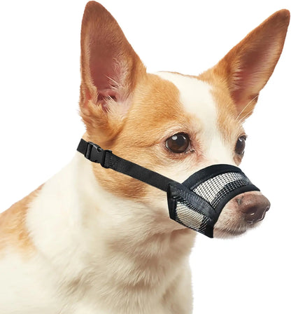 Adjustable Air Mesh Dog Muzzle for Various Sizes - Prevents Biting, Scavenging, Licking, and Chewing - Ideal for Back to School