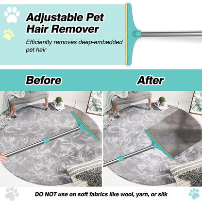 Adjustable Cat Hair Remover and Pet Cleaning Brush with Hanging Ring - Effective Tool for Carpets and Floors, Ideal Valentine's Day Gift