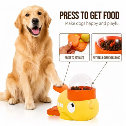 Interactive Duck-Shaped Dog Treat Dispenser Toy - ABS Plastic Slow Feeder Puzzle for IQ Training and Stress Reduction for Dogs of All Sizes