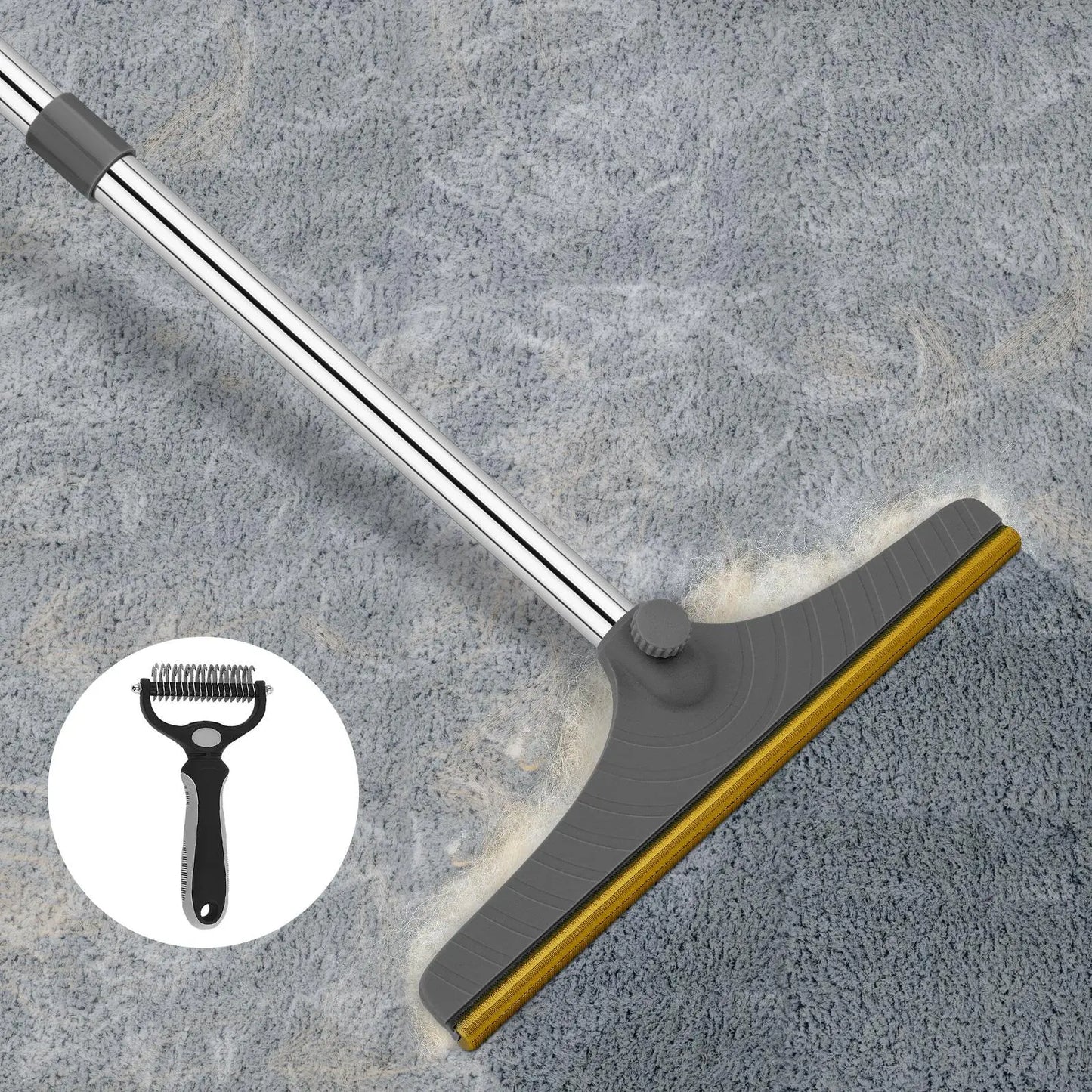 Adjustable Cat Hair Remover and Pet Cleaning Brush with Hanging Ring - Effective Tool for Carpets and Floors, Ideal Valentine's Day Gift