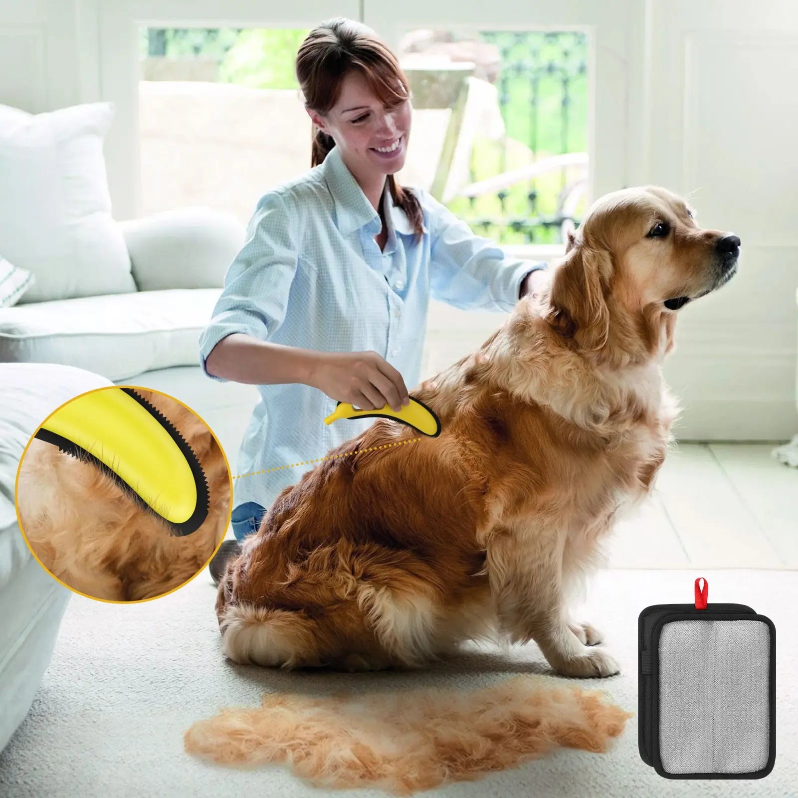 Adjustable Cat Hair Remover and Pet Cleaning Brush with Hanging Ring - Effective Tool for Carpets and Floors, Ideal Valentine's Day Gift