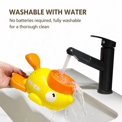 Interactive Duck-Shaped Dog Treat Dispenser Toy - ABS Plastic Slow Feeder Puzzle for IQ Training and Stress Reduction for Dogs of All Sizes