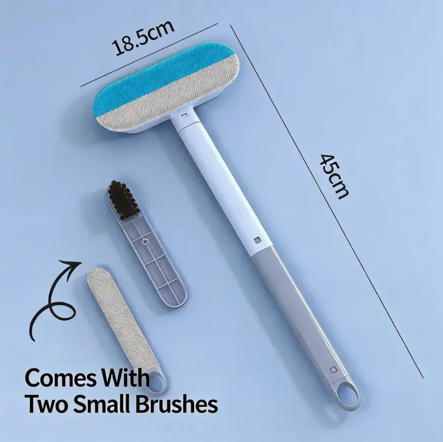 Pet Hair Remover Brush for Couch, Carpet and Clothes, Reusable Lint Brush with Long Handle, Includes 2 Brushes
