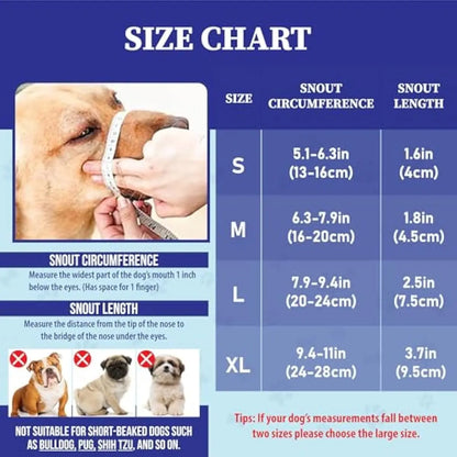 Adjustable Air Mesh Dog Muzzle for Various Sizes - Prevents Biting, Scavenging, Licking, and Chewing - Ideal for Back to School