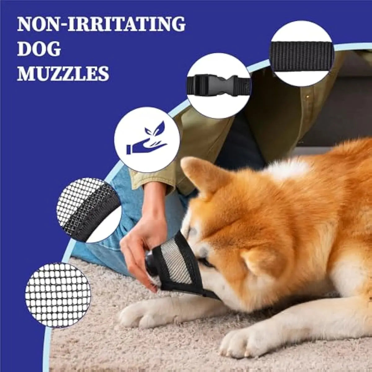 Adjustable Air Mesh Dog Muzzle for Various Sizes - Prevents Biting, Scavenging, Licking, and Chewing - Ideal for Back to School