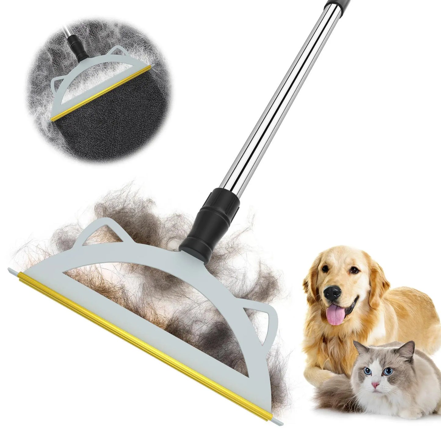Adjustable Cat Hair Remover and Pet Cleaning Brush with Hanging Ring - Effective Tool for Carpets and Floors, Ideal Valentine's Day Gift