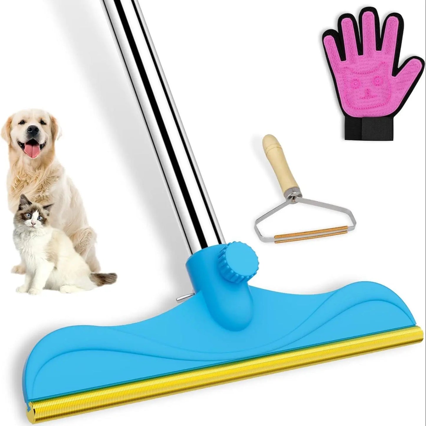 Adjustable Cat Hair Remover and Pet Cleaning Brush with Hanging Ring - Effective Tool for Carpets and Floors, Ideal Valentine's Day Gift