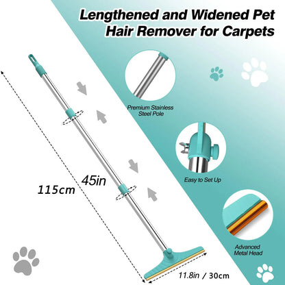 Adjustable Cat Hair Remover and Pet Cleaning Brush with Hanging Ring - Effective Tool for Carpets and Floors, Ideal Valentine's Day Gift